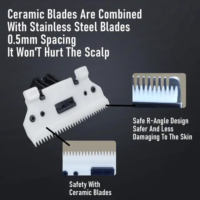 Alt view image 3 of 7 - MRY Ceramic Cutter Cordless Men's Barber Women's Professional Waterproof LCD Hair Clippers USB Rechargeable (Black with Silver Color)