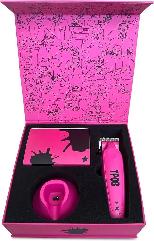 Alt view image 7 of 7 - TPOB X Digital Brushless 6800rpm Professional Hair Trimmer Hair Clippers for Men, Psycho Zero Gapped T-Blade Trimmer Cordless Rechargeable Edgers Clippers (X Clipper Pink with Stand)