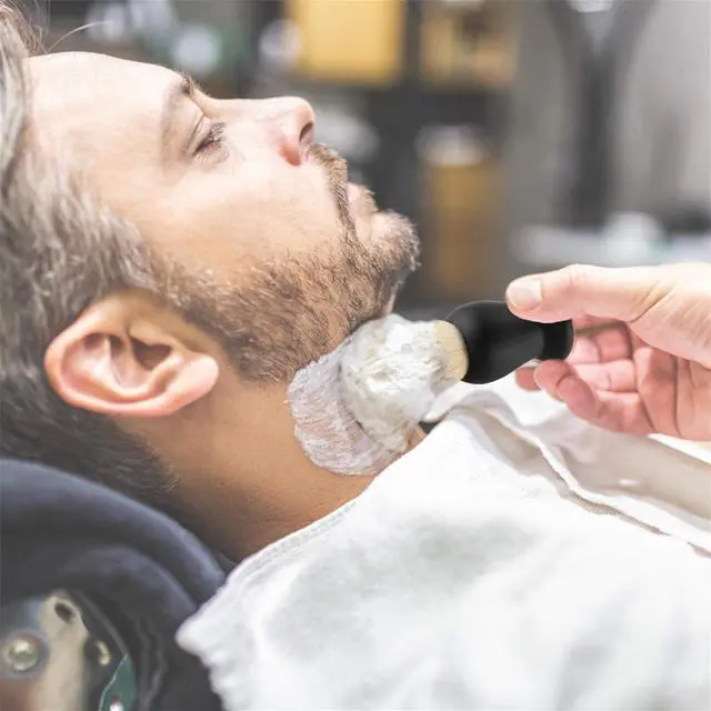 Alt view image 4 of 7 - Aethland Shaving Brush Set for Men Fathers Day Gift, Include 100g Shaving soap, Hair Shaving Brush with Solid Wood Handle, and Dia 3.1 inches Stainless Steel Shaving Bowl, Shaving Stand Wet Shaving