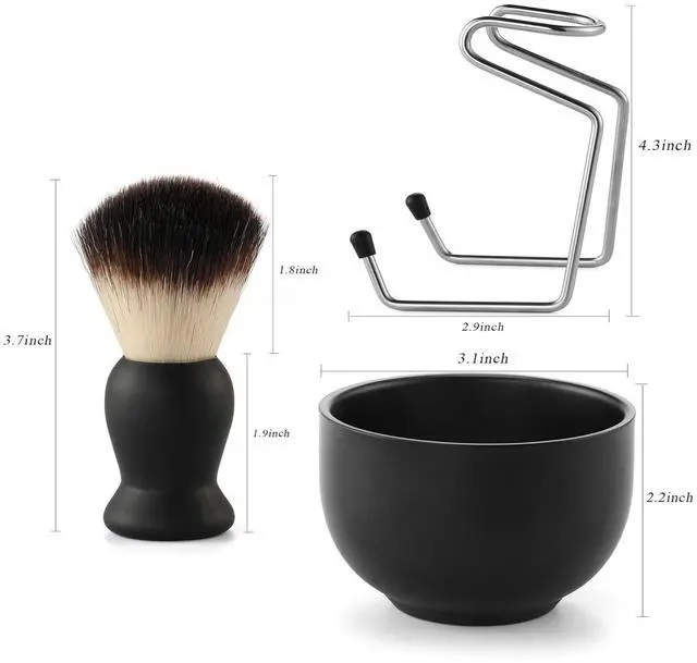 Alt view image 3 of 7 - Aethland Shaving Brush Set for Men Fathers Day Gift, Include 100g Shaving soap, Hair Shaving Brush with Solid Wood Handle, and Dia 3.1 inches Stainless Steel Shaving Bowl, Shaving Stand Wet Shaving