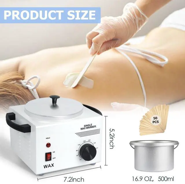 Alt view image 5 of 7 - Wax Warmer Kit For Hair Removal, Professional Waxing Kit with 50pcs Waxing Sticks Single Wax Warmer Electric Heater For Women & Men, Facial Skin Body SPA Salon Equipment