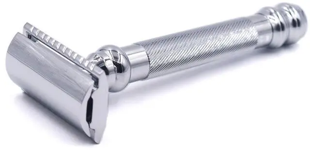 Alt view image 2 of 4 - Parker 98R Heavyweight 3-Piece Double Edge Safety Razor  Long Handle, Closed Comb Design for Smooth Wet Shaving, Includes 5 Razor Blades  Iconic Brand in Traditional Shaving