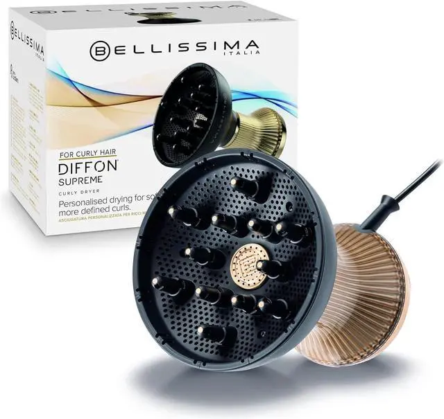 Main image of Italia Diffon Supreme Diffuser & Curly Hair Dryer - XL Diffuser for Long Waves, Curls, Coils - Cool Button - Anti-Frizz Technology