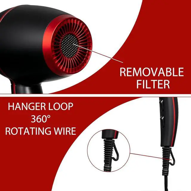 Alt view image 7 of 7 - 21Pcs Professional Hair Dryer Kit - Ionic, Lightweight, Low Noise, Constant Temperature, 1800W Blow Dryer for Women and Men - Includes Hair Dryer, Nozzles, and Accessories Set