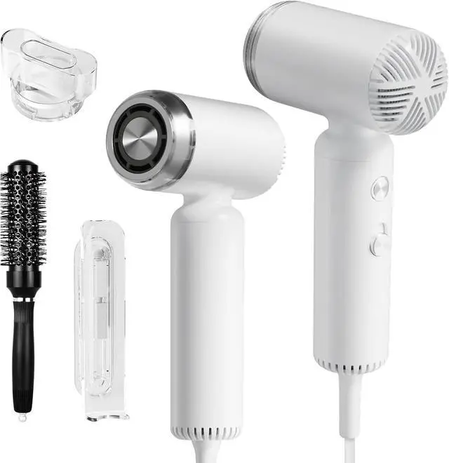 Main image of Hair Dryer, Travel Portable [Super Mini] High-Speed Ionic Blow Dryer, 200 Million Negative Ions, 110,000RPM Brushless Motor for Home Salon Fast Drying Compact Lightweight, White
