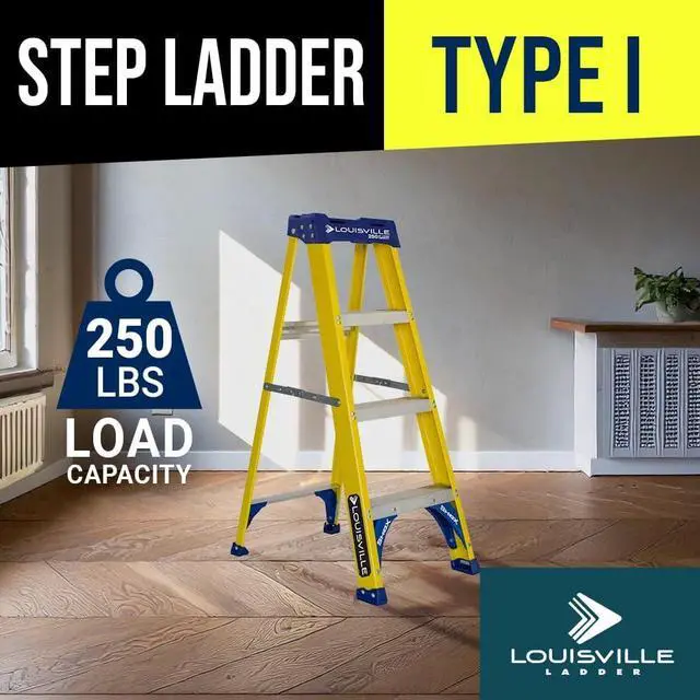 Alt view image 2 of 7 - Louisville Ladder 8-Foot Fiberglass Step Ladder, 250-Pound Load Capacity, Type I, FS2008