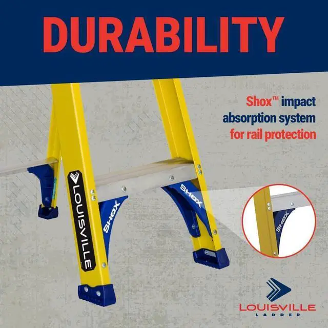 Alt view image 3 of 7 - Louisville Ladder 8-Foot Fiberglass Step Ladder, 250-Pound Load Capacity, Type I, FS2008