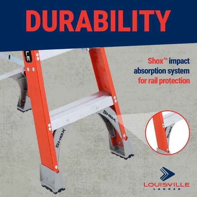 Alt view image 3 of 5 - Louisville Ladder 6-Foot Fiberglass Step Ladder, 300-Pound Load Capacity, Type IA, FS1506