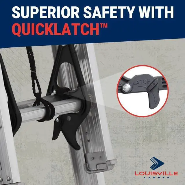 Alt view image 4 of 5 - Louisville Ladder 16-foot Aluminium Extension Ladder, 250-Pound Load Capacity, Type I, AE3216