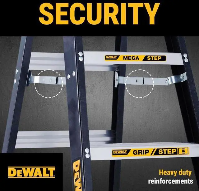 Alt view image 3 of 7 - DeWalt 4-Foot Fiberglass Step Ladder, 300-Pound Load Capacity, Type IA, DXL3010-04