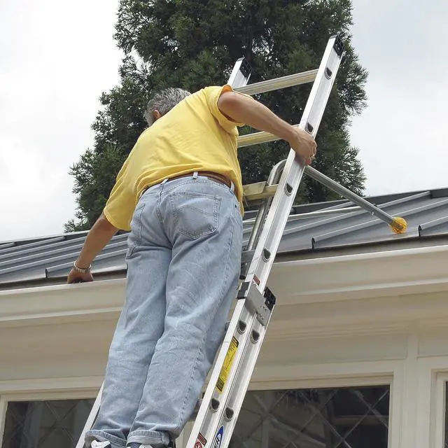Alt view image 4 of 6 - Tie Down Roof Zone Height Adjustable Roofing Standoff Safety Ladder Stabilizer w/Surface Protection | Quick Connect Assembly | Great for Residential/Commercial/Industrial
