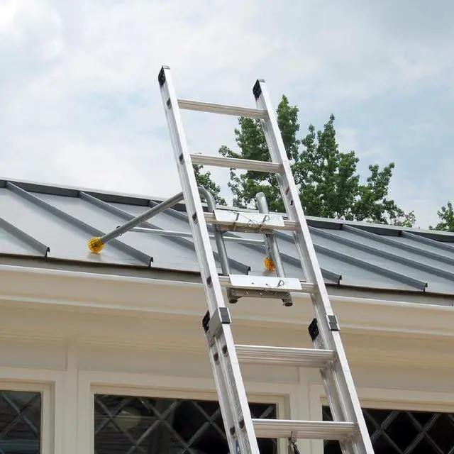 Alt view image 5 of 6 - Tie Down Roof Zone Height Adjustable Roofing Standoff Safety Ladder Stabilizer w/Surface Protection | Quick Connect Assembly | Great for Residential/Commercial/Industrial