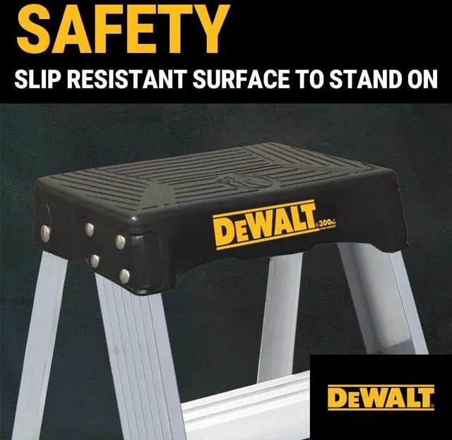 Alt view image 3 of 6 - DeWalt 2-Foot Aluminum Step Stool Industrial, 300-Pound Load Capacity, Type IA, DXL2010-02