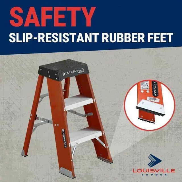 Alt view image 4 of 5 - Louisville Ladder 2-Foot Fiberglass Step Stool Industrial, 375-Pound Load Capacity, Type IAA, FY8002
