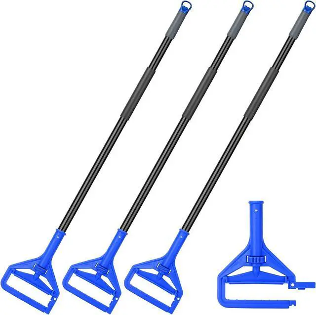 Main image of KeFanta 60 Inch Mop Handle Commercial Heavy Duty,Industrial Metal Mop Stick Replacement Quick Change,Wet Mops Head Replacement Holder for Floor Cleaning,3 Pack