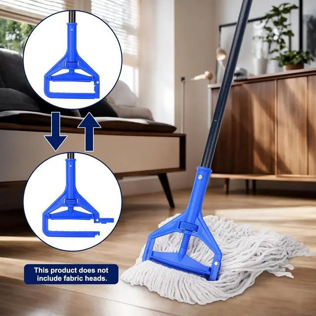 Alt view image 2 of 7 - KeFanta 60 Inch Mop Handle Commercial Heavy Duty,Industrial Metal Mop Stick Replacement Quick Change,Wet Mops Head Replacement Holder for Floor Cleaning,3 Pack