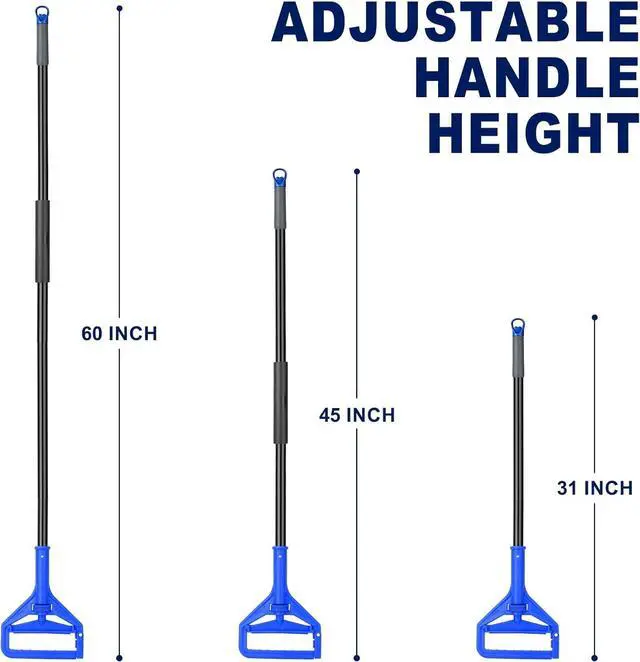 Alt view image 6 of 7 - KeFanta 60 Inch Mop Handle Commercial Heavy Duty,Industrial Metal Mop Stick Replacement Quick Change,Wet Mops Head Replacement Holder for Floor Cleaning,3 Pack