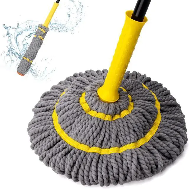 Main image of Self Wringing Twist Mop, Wet Mop for Floor Cleaning with 57 " Long Handle, Heavy Duty Floor Mop for Hardwood Vinyl Tile Marble Laminate Home Office Kitchen, Gray
