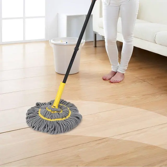 Alt view image 6 of 7 - Self Wringing Twist Mop, Wet Mop for Floor Cleaning with 57 " Long Handle, Heavy Duty Floor Mop for Hardwood Vinyl Tile Marble Laminate Home Office Kitchen, Gray