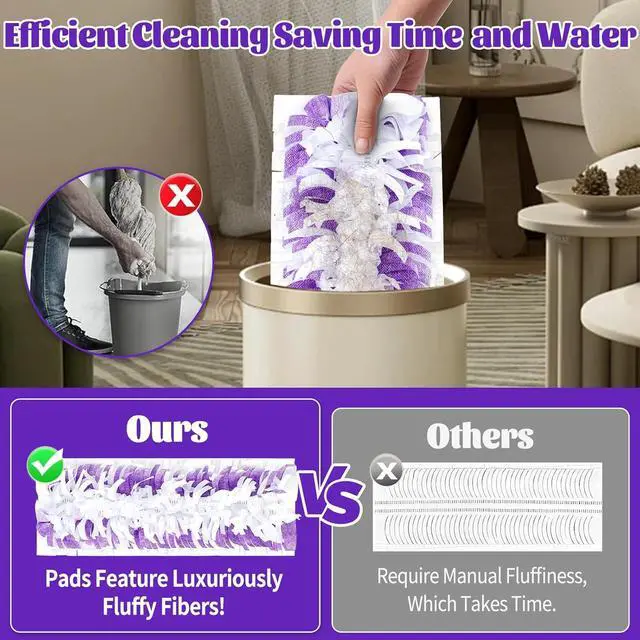 Alt view image 6 of 7 - 20 Pack Disposable Mop Pads Compatible with Swiffer Power Mop Pads Replacement for Swiffer Power Mop Refills, Multi-Surface Mopping Pad Refills, Wet Pads Refill for Floor Cleaning