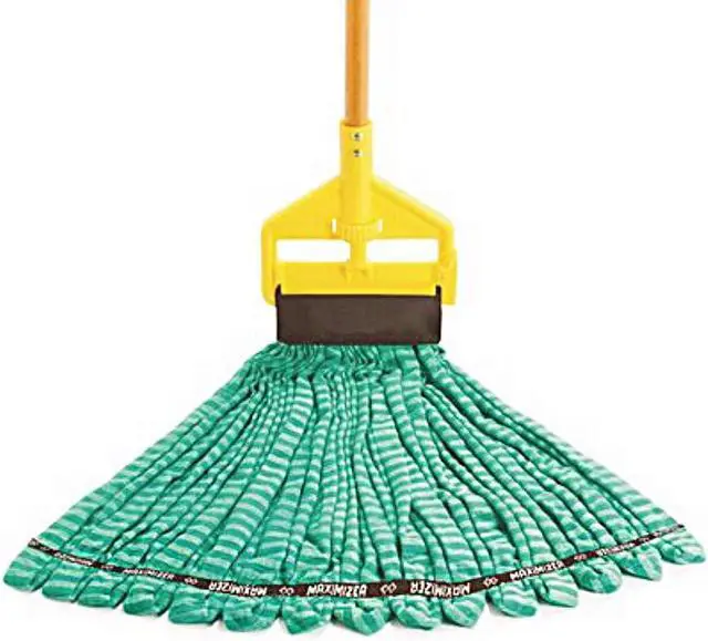 Alt view image 4 of 7 - Rubbermaid Commercial Products Web Foot® Medium 20 Ounce Microfiber Tube Wet Mop 5" Headband Green for General Purpose Floor Cleaning Abrasive Cleaning and Heady-Duty Scrubbing