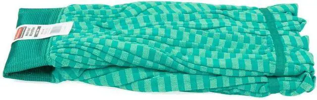 Alt view image 6 of 7 - Rubbermaid Commercial Products Web Foot® Medium 20 Ounce Microfiber Tube Wet Mop 5" Headband Green for General Purpose Floor Cleaning Abrasive Cleaning and Heady-Duty Scrubbing