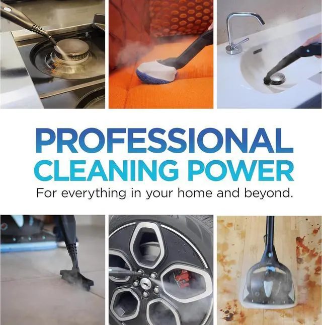 Alt view image 3 of 7 - Euroflex Vapour Pro 20-Piece Steam Mop with Built-In All-in-One Portable Steam Cleaner; Ranked #1 by Good Housekeeping; 295°F & 50 PSI; Kills 99.9% Bacteria & Viruses (H1N1); 5-Year Warranty