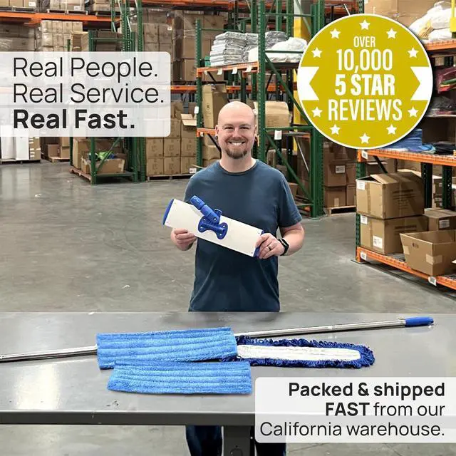 Alt view image 2 of 7 - Microfiber Wholesale 24" Microfiber Mop System - Clean & Dust Hardwood, Laminate, & Tile Floors, Reusable Mop Heads, Adjustable Handle, Washable Micro Fiber Wet & Dry Pads, Industrial & Commercial