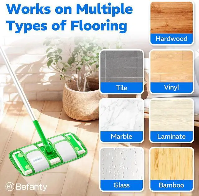 Alt view image 5 of 7 - 4 Pack Reusable Microfiber Mop Pads, Compatible with Swiffer Sweeper, Machine Washable Cloths, Scraper Included, Refills for All Floor Cleaning, Hook and Loop, Wet Dry - 10"- 12"