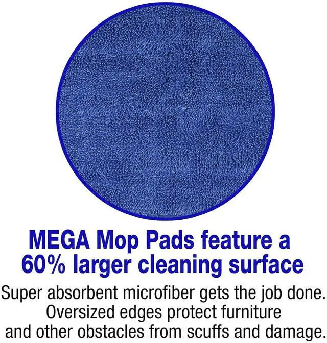 Alt view image 6 of 7 - All Purpose Super Absorbent Mega Microfiber Mop Pads for 24" Mop Plate, Machine Washable, Traps Dust, Dirt & Pet Hair, Reusable for Home & Commercial Cleaning, 28"x8", 6-Pack, Green