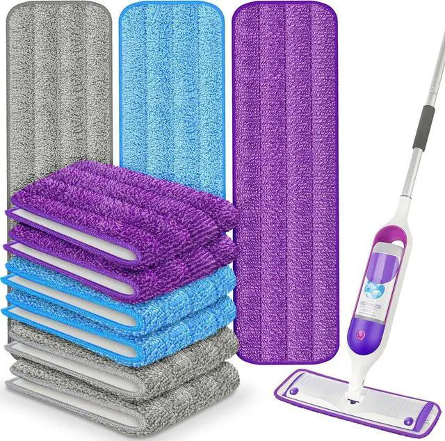 Main image of 9 Pack Reusable Mop Pads Compatible with Swiffer PowerMop, Microfiber Mop Pads Refills Machine Washable, Durable, and Highly Absorbent Suitable for All Floor Types