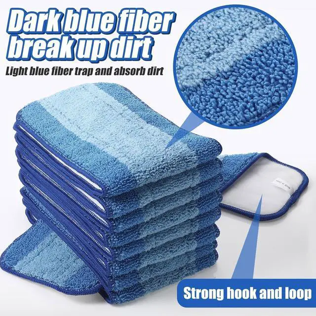 Alt view image 3 of 7 - 30 Pieces Microfiber Cleaning Pads Compatible with Bona Mop Reusable 18 Inch Replacement Cleaning Pads Washable Refills Replacement Heads for Floor Cleaning