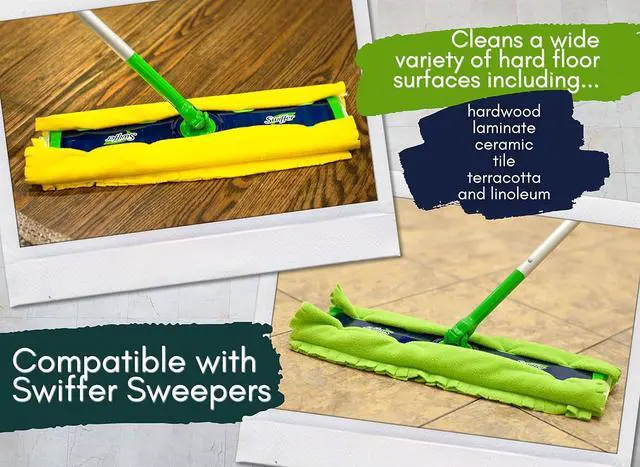 Alt view image 3 of 6 - Fleece Sweeper Mop Refills for Swiffer - Reusable, Dry Duster, for Hardwoods, Laminates - 5-Pack Rainbow II