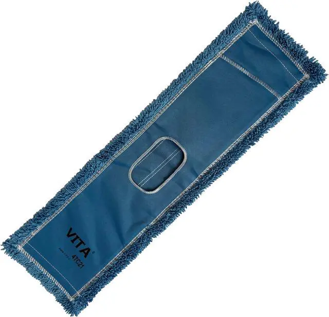 Alt view image 2 of 7 - High-Performance Twisted-Loop Microfiber Dust Mop Kit: Superior Cleaning Efficiency - Blue 24 Inch