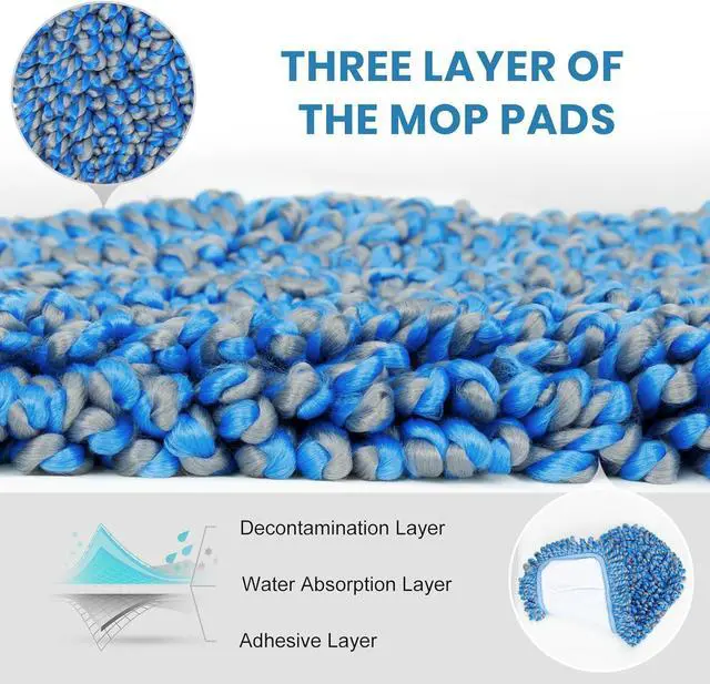 Alt view image 4 of 7 - MAVRIZ Dust Mop for Hardwood Floor Washable Wet and Dry Mop with 58" Long Handle, 360° Rotating Microfiber Mop for Wood, Laminate, Tile Floor