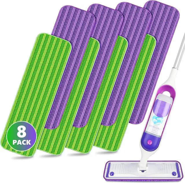 Main image of Reusable Pads Compatible with Swiffer PowerMop - SEVENMAX 15" Microfiber Power Mop Refills Pads Spray Mop Replacement Heads Cloths Washable Dry Wet Mopping for Wood Floor Cleaning x8
