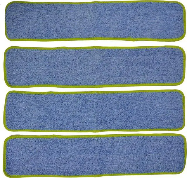 Main image of Super Absorbent Microfiber Wet Mop Pad Refills with Hook & Loop Backing for Home & Commercial Use, Washable & Reusable, Pull Tab for Easy Removal, Traps Dirt, Dust & Pet Hair, 24", 4-Pack,