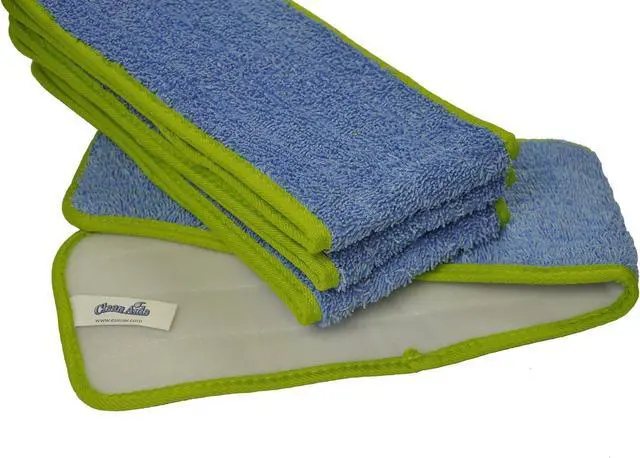 Alt view image 2 of 4 - Super Absorbent Microfiber Wet Mop Pad Refills with Hook & Loop Backing for Home & Commercial Use, Washable & Reusable, Pull Tab for Easy Removal, Traps Dirt, Dust & Pet Hair, 24", 4-Pack,