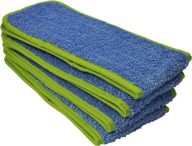 Alt view image 4 of 4 - Super Absorbent Microfiber Wet Mop Pad Refills with Hook & Loop Backing for Home & Commercial Use, Washable & Reusable, Pull Tab for Easy Removal, Traps Dirt, Dust & Pet Hair, 24", 4-Pack,