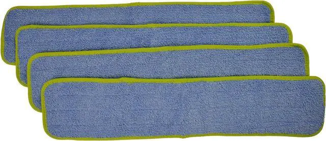 Alt view image 3 of 4 - Super Absorbent Microfiber Wet Mop Pad Refills with Hook & Loop Backing for Home & Commercial Use, Washable & Reusable, Pull Tab for Easy Removal, Traps Dirt, Dust & Pet Hair, 24", 4-Pack,