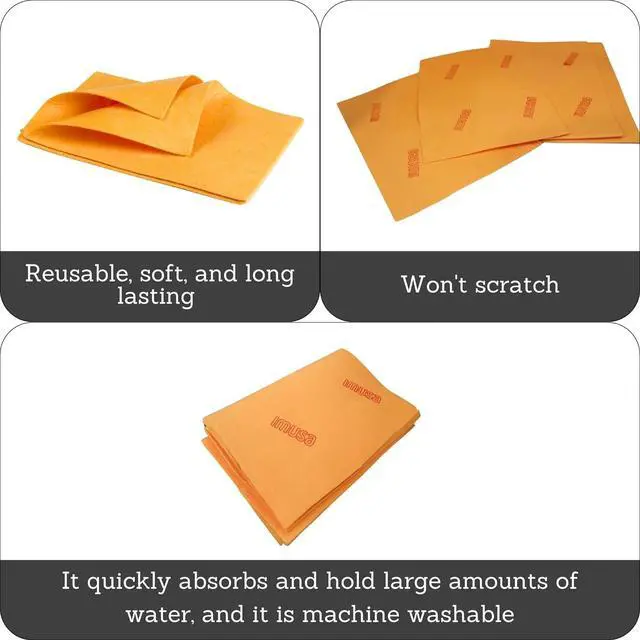 Alt view image 2 of 7 - Imusa USA 24 Pack Reusable Cuban Style Mop Cloth Super Absorbent Multi-Purpose Cleaning Shammy (Chamois) Towel Cloth, Orange