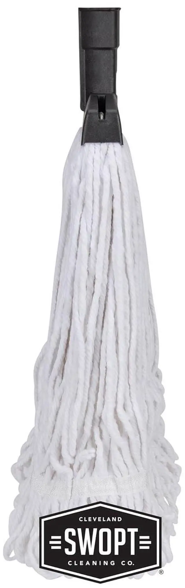 Alt view image 3 of 7 - SWOPT Premium Cotton Mop + 60" EVA Foam Comfort Grip Wooden Handle - Mop Head with Long Handle Interchangeable with All SWOPT Cleaning Products - Safe for Wood, Laminate or Tile