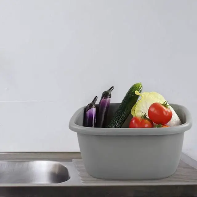 Alt view image 4 of 6 - Set of 3 Plastic Wash Tub Dish Pan Basin, 16 Quart, Grey