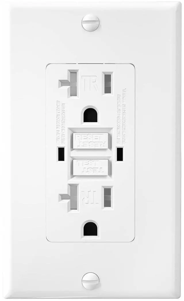 Alt view image 2 of 7 - 10 Pack GFCI Outlet 20 Amp, GFI Outlet with LED Indicator, TR Tamper Resistant GFCI White Outlet Receptacle, 20 Amp GFCI Self Test Safety Outlet with Wall Plate & Screws, UL Listed