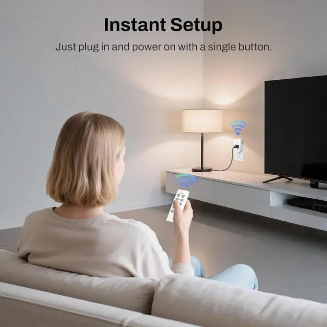 Alt view image 4 of 7 - BN-LINK Wireless Remote Control Electrical Outlet Switch for Lights, Fans, Christmas Lights, Small Appliance, Long Range White (Learning Code, 5Rx-2Tx) 1200W/10A