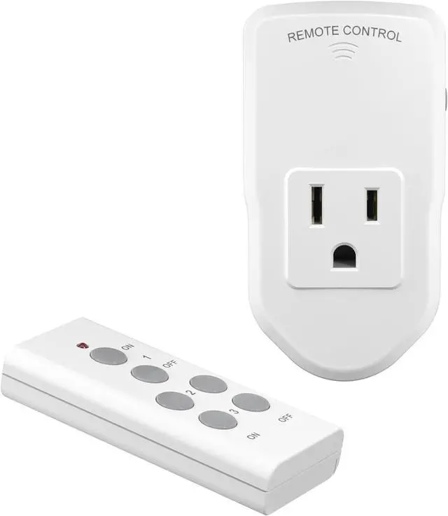 Main image of BN-LINK Wireless Remote Control Electrical Outlet Switch for Lights, Fans, Christmas Lights, Small Appliance, Long Range White 10A/1200W, 1 Remote + 1 Outlet