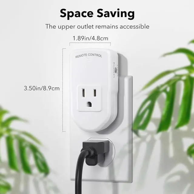Alt view image 3 of 7 - BN-LINK Wireless Remote Control Electrical Outlet Switch for Lights, Fans, Christmas Lights, Small Appliance, Long Range White 10A/1200W, 1 Remote + 1 Outlet