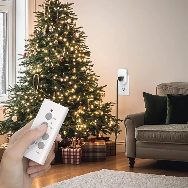 Alt view image 7 of 7 - BN-LINK Wireless Remote Control Electrical Outlet Switch for Lights, Fans, Christmas Lights, Small Appliance, Long Range White 10A/1200W, 1 Remote + 1 Outlet