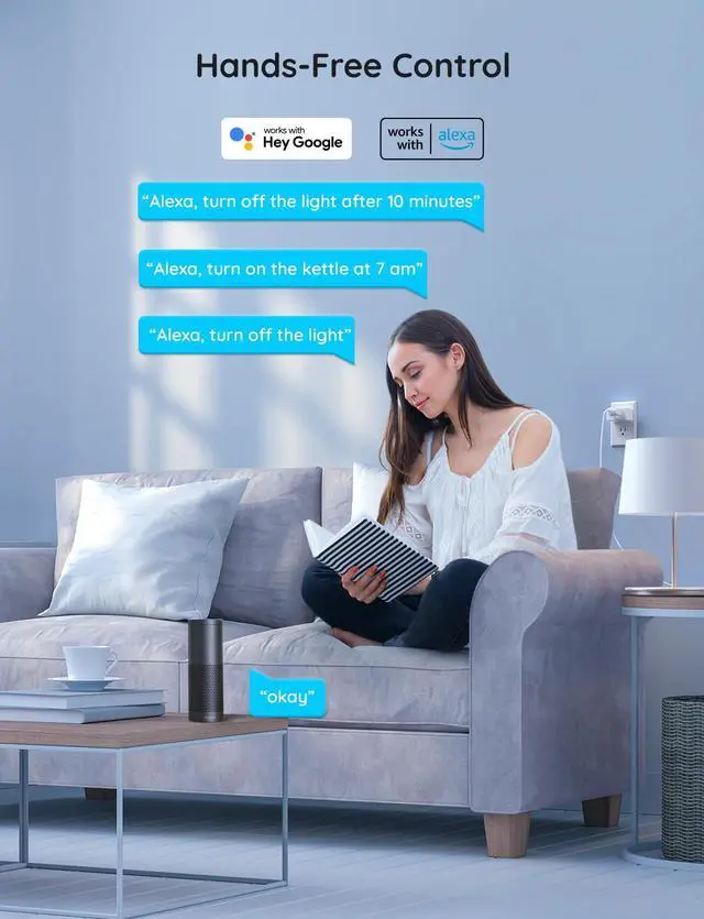 Alt view image 3 of 7 - Govee Smart Plug 15A, WiFi Bluetooth Outlets 4 Pack Work with Alexa and Google Assistant, WiFi Plugs with Multiple Timers, Govee Home APP Group Control Remotely, No Hub Required, ETL&FCC Certified