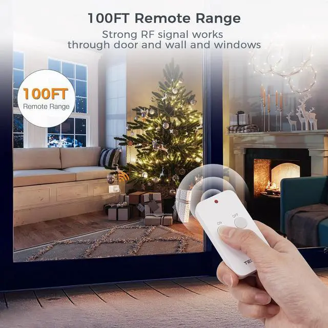 Alt view image 2 of 6 - Remote Control Outlet, TESSAN Wireless Light Switch, On Off Switch Plug for Lights, Lamps, Fans, Household Appliances, 100ft RF Range, 15A/1875W(1 Remote + 1 Outlet)